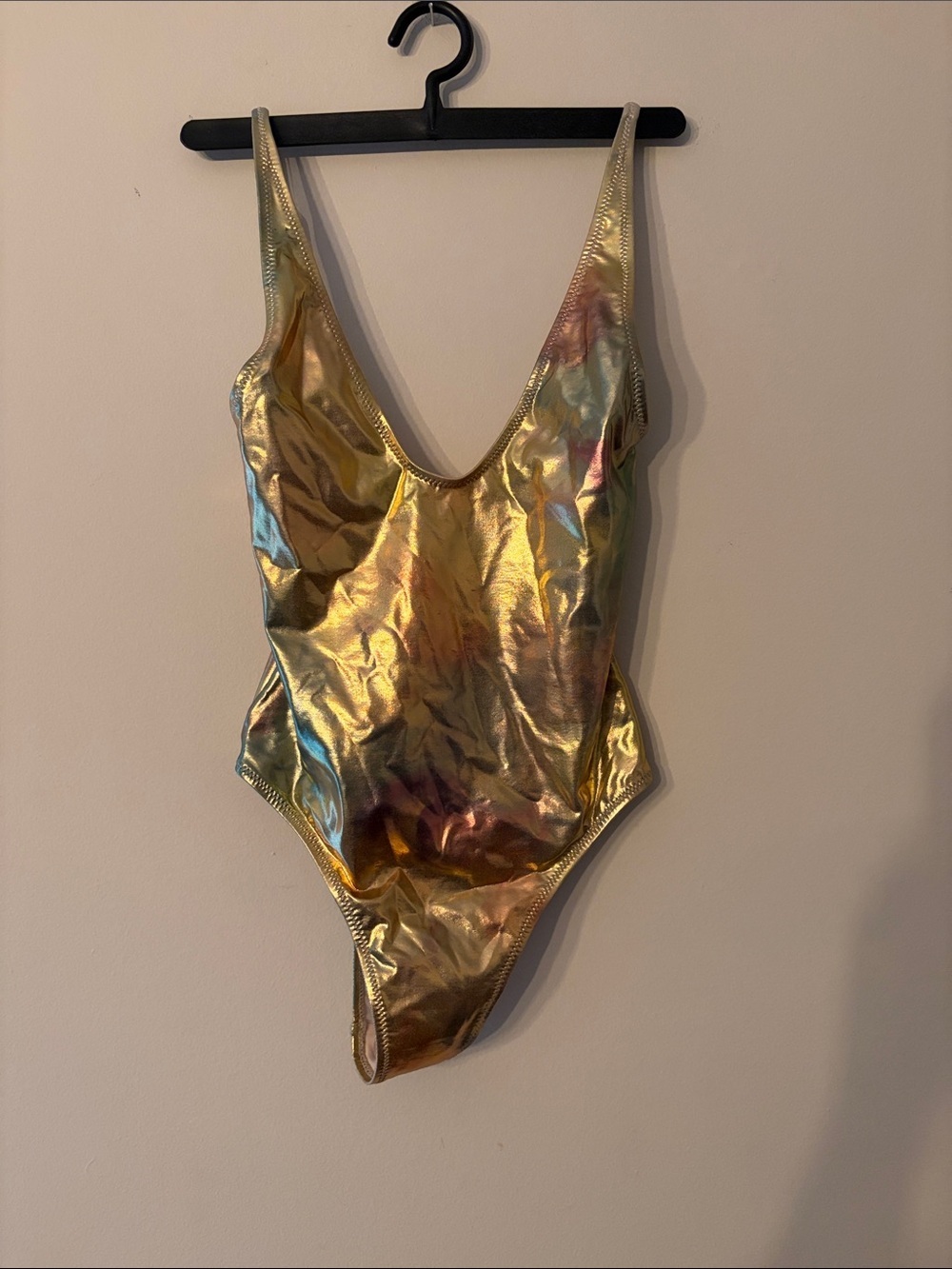 bond-eye Iridescent Gold One-Piece Swimsuit- NWOT - Picture 3 of 5